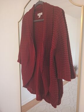 Cozy Open-Front Chunky Knit Cardigan - Burnt Orange